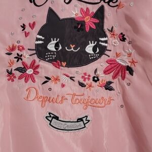 Pink Embroidered Cat Jacket Souris-mini
